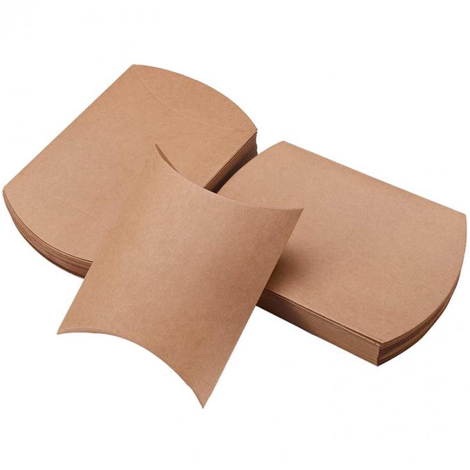 لوگو سفارشی سنگینی Kraft بالش شکل جعبه کاغذ شیرینی برای حل ذخیره شیرینی 8