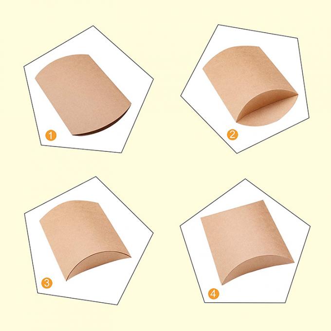 لوگو سفارشی سنگینی Kraft بالش شکل جعبه کاغذ شیرینی برای حل ذخیره شیرینی 9
