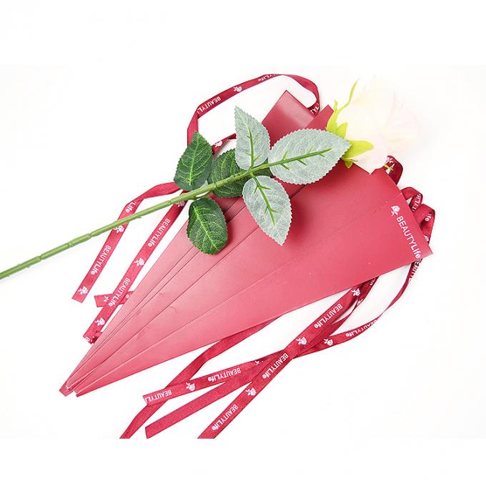 جعبه گل رز های تک ساقه 42cm x 60cm جعبه بسته بندی گل کاغذی برای روز ولنتاین 0