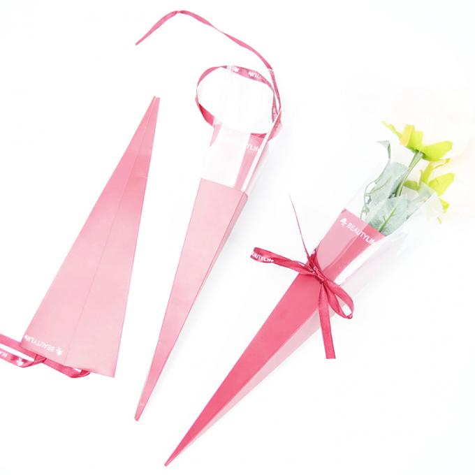 جعبه گل رز های تک ساقه 42cm x 60cm جعبه بسته بندی گل کاغذی برای روز ولنتاین 2
